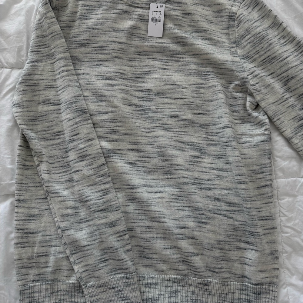 Express Gray and Black Knit Top